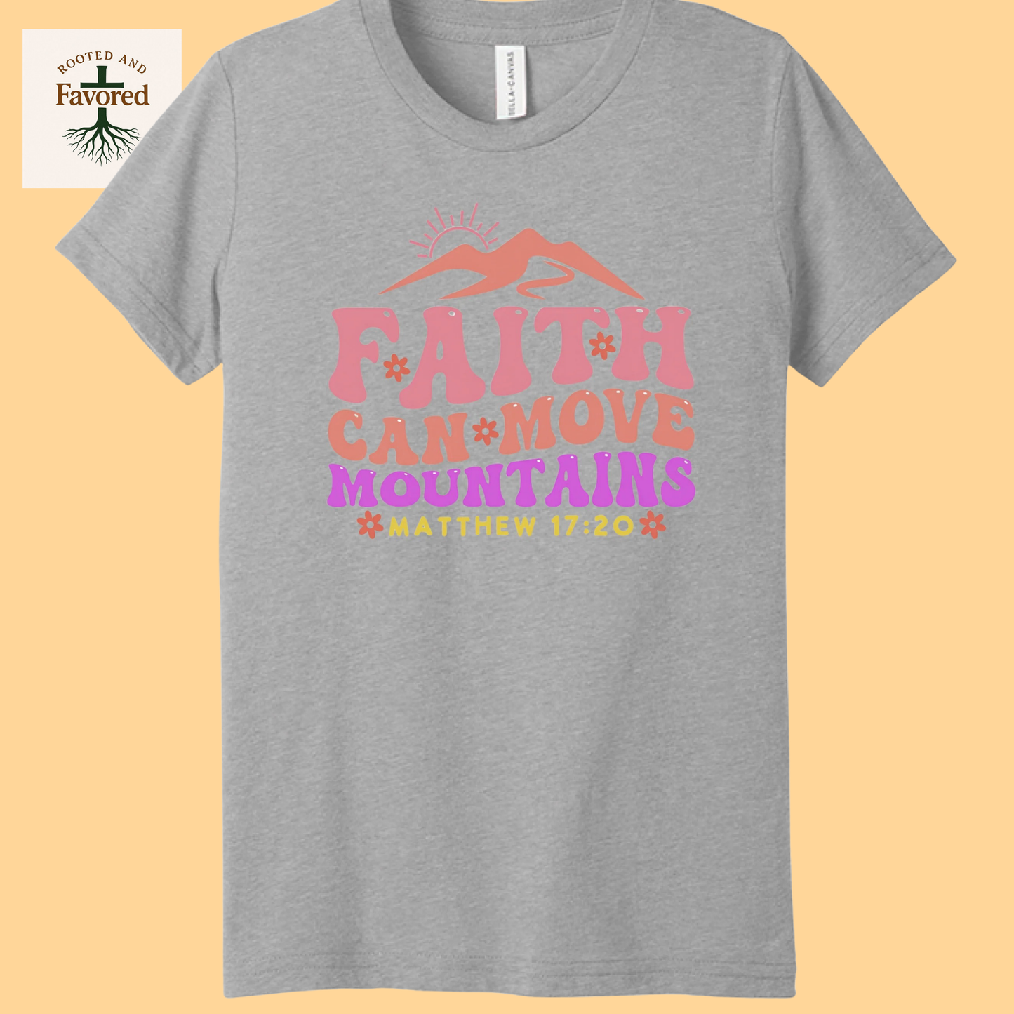 Girls Bella + Canvas Youth Triblend T-Shirts "Faith Can Move Mountains"