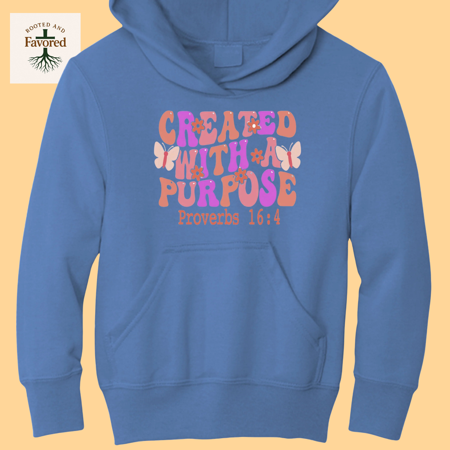 Girls Ports & Company Fleece Pullover Hoodie "Created With A Purpose"