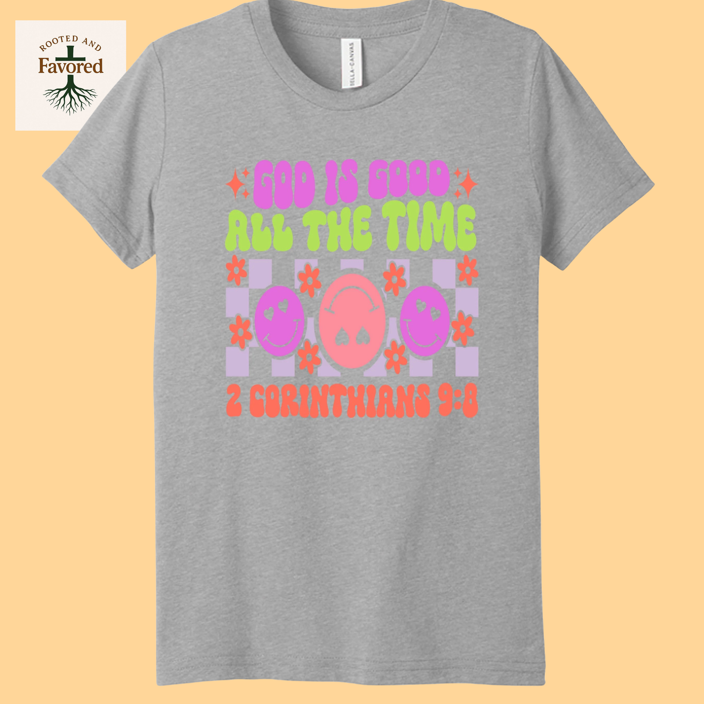 Girls Bella + Canvas Short-Sleeve T-Shirt "God Is Good All The Time"