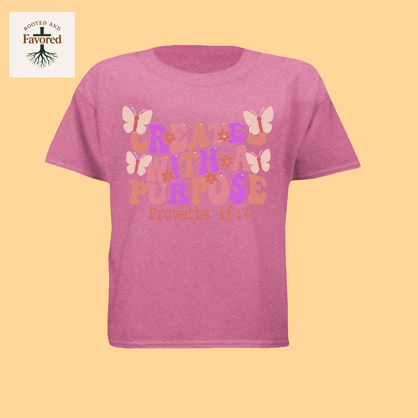 Girls Youth Next Level Princess T-Shirt "Created With A Purpose"