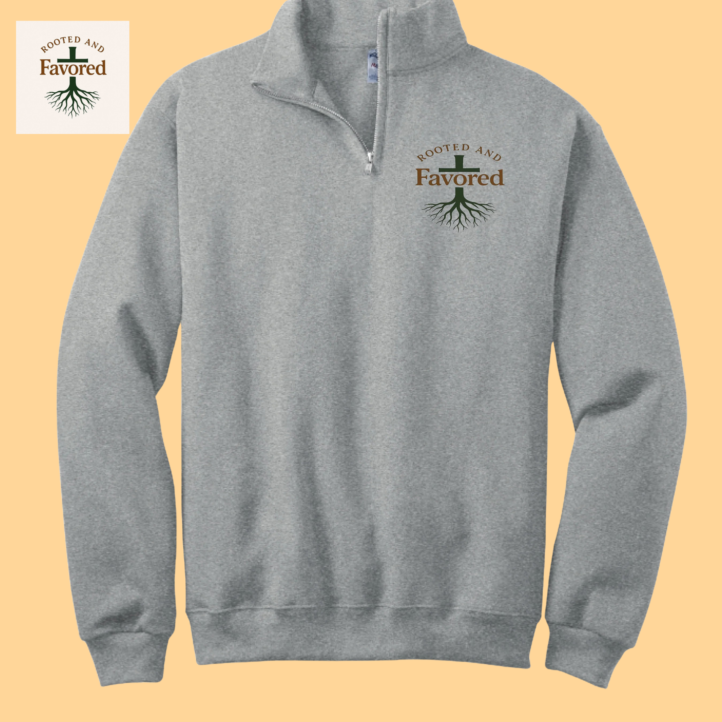 Men's Jerzee Quarter Zip "Rooted and Favored"