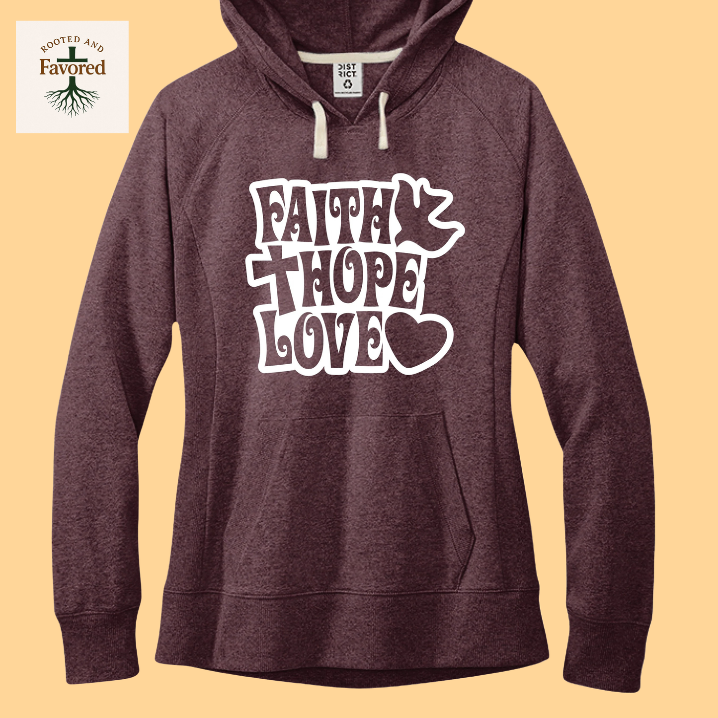 Women's District Fleece Hoodie "Faith-Hope-Love"