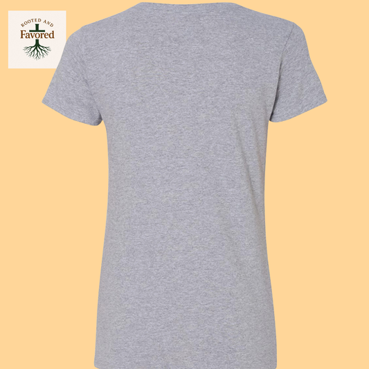 Women's Gildan Heavy Cotton V-Neck T-Shirt "Created With A Purpose"
