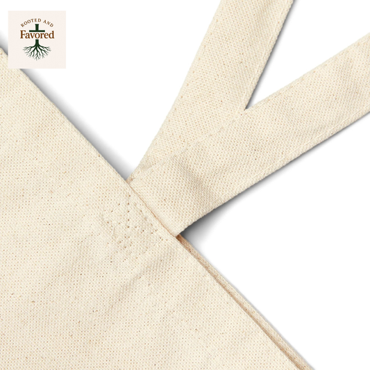 Rooted and Favored Cotton Canvas Tote Bag | Eco-Friendly Shopping Bag | Faith-Inspired Gift | Christian Tote | Sustainable Accessory