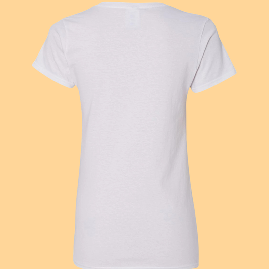 Ladies Gildan Heavy Cotton V-Neck T-Shirt "I Am Always With You"