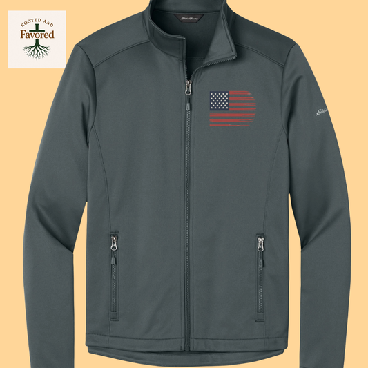 Men Eddie Bauer Fleece Jacket "American Flag"