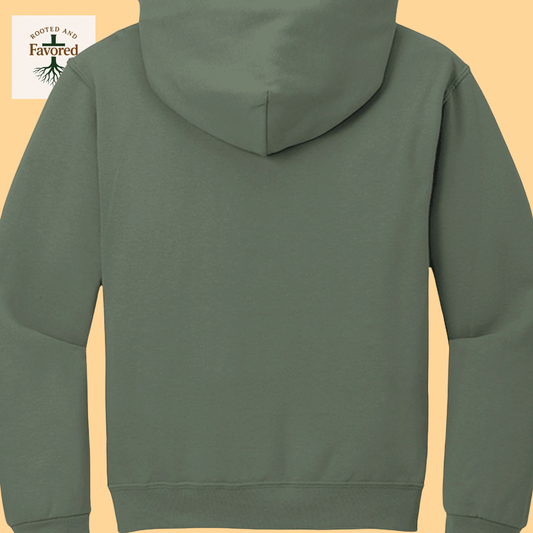 Men's Jerzees NuBlend Fleece Pullover Hoodie "Rooted and Favored"