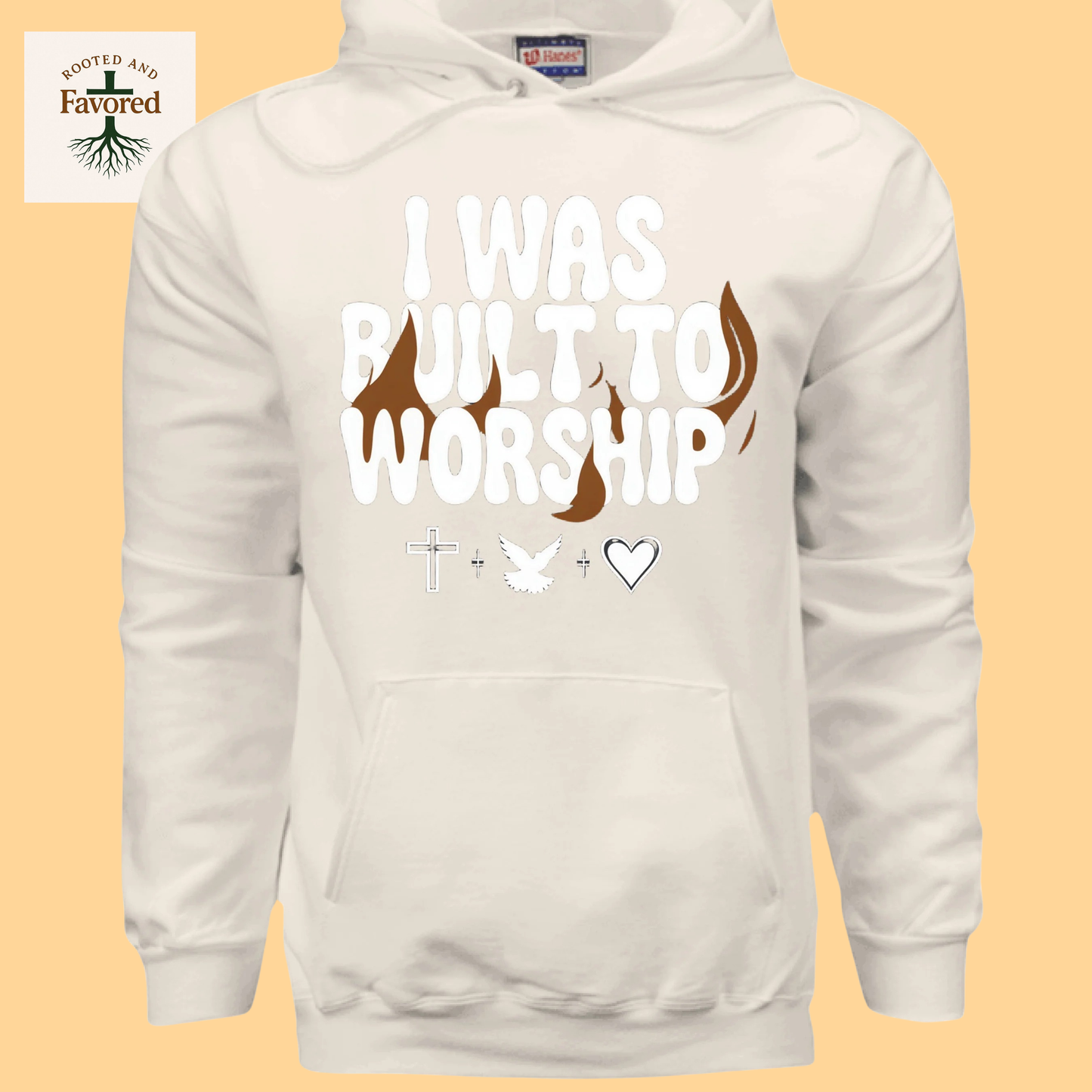 Men's Hanes Cotton Hoodie "I was Built To Worship"