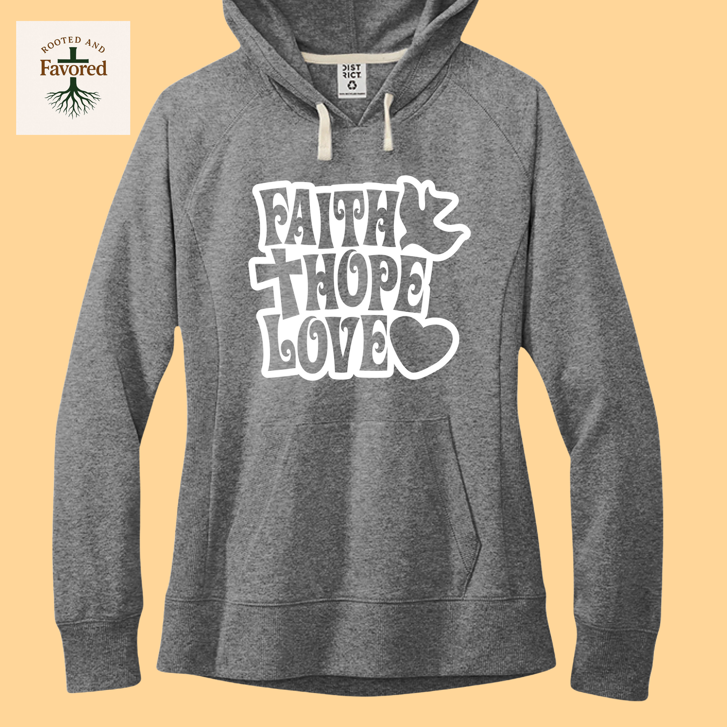Women's District Fleece Hoodie "Faith-Hope-Love"