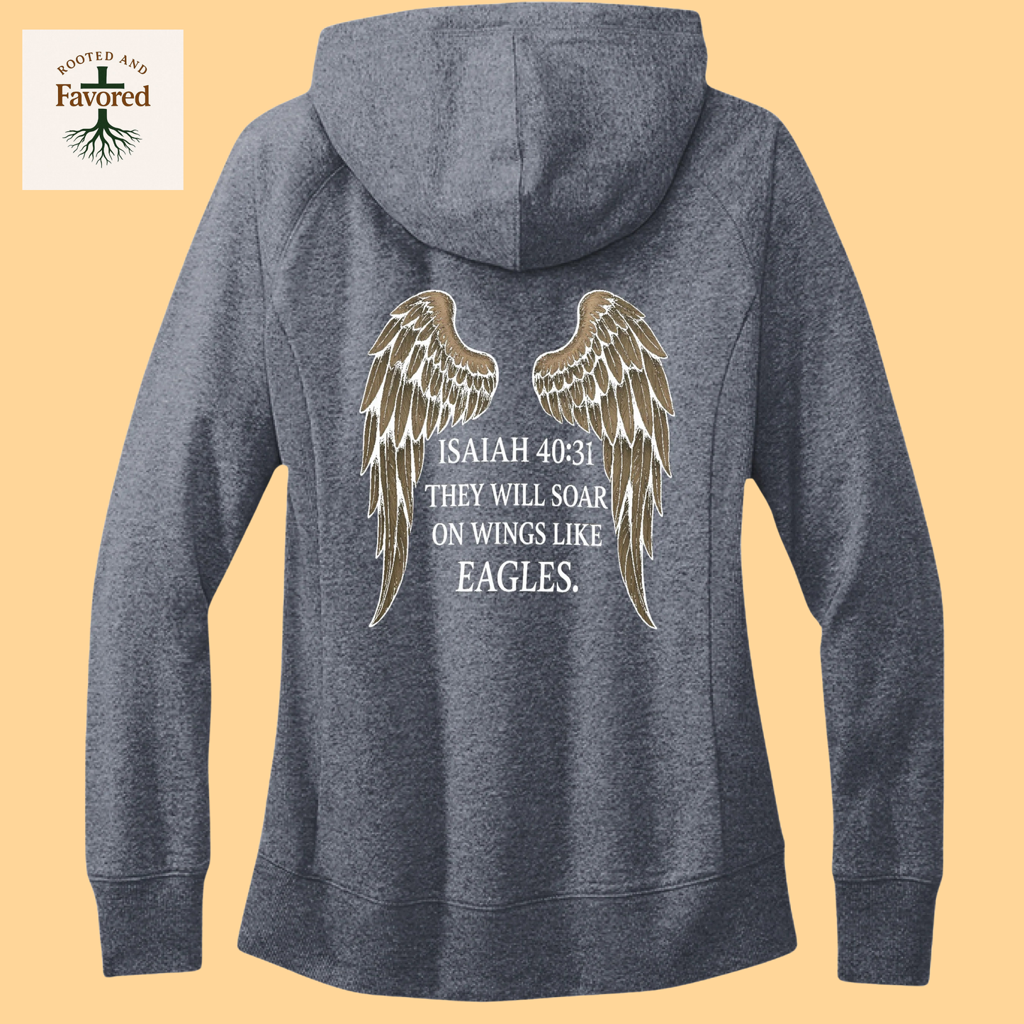 Women's District Fleece Hoodie " Wings As Eagles"