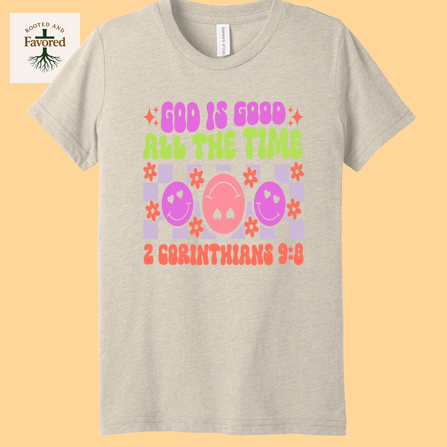 Girls Bella + Canvas Short-Sleeve T-Shirt "God Is Good All The Time"