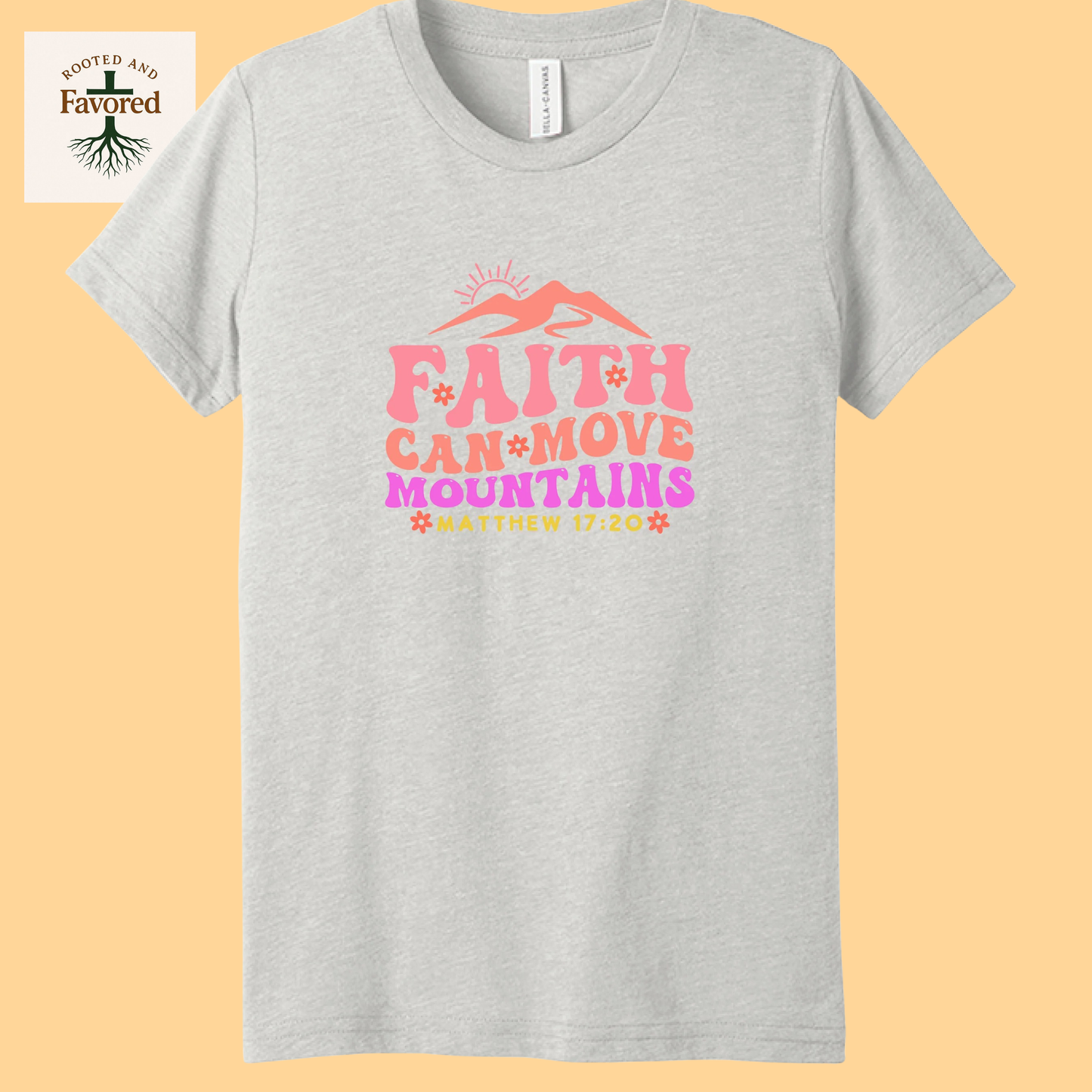 Girls Bella + Canvas Youth Triblend T-Shirts "Faith Can Move Mountains"