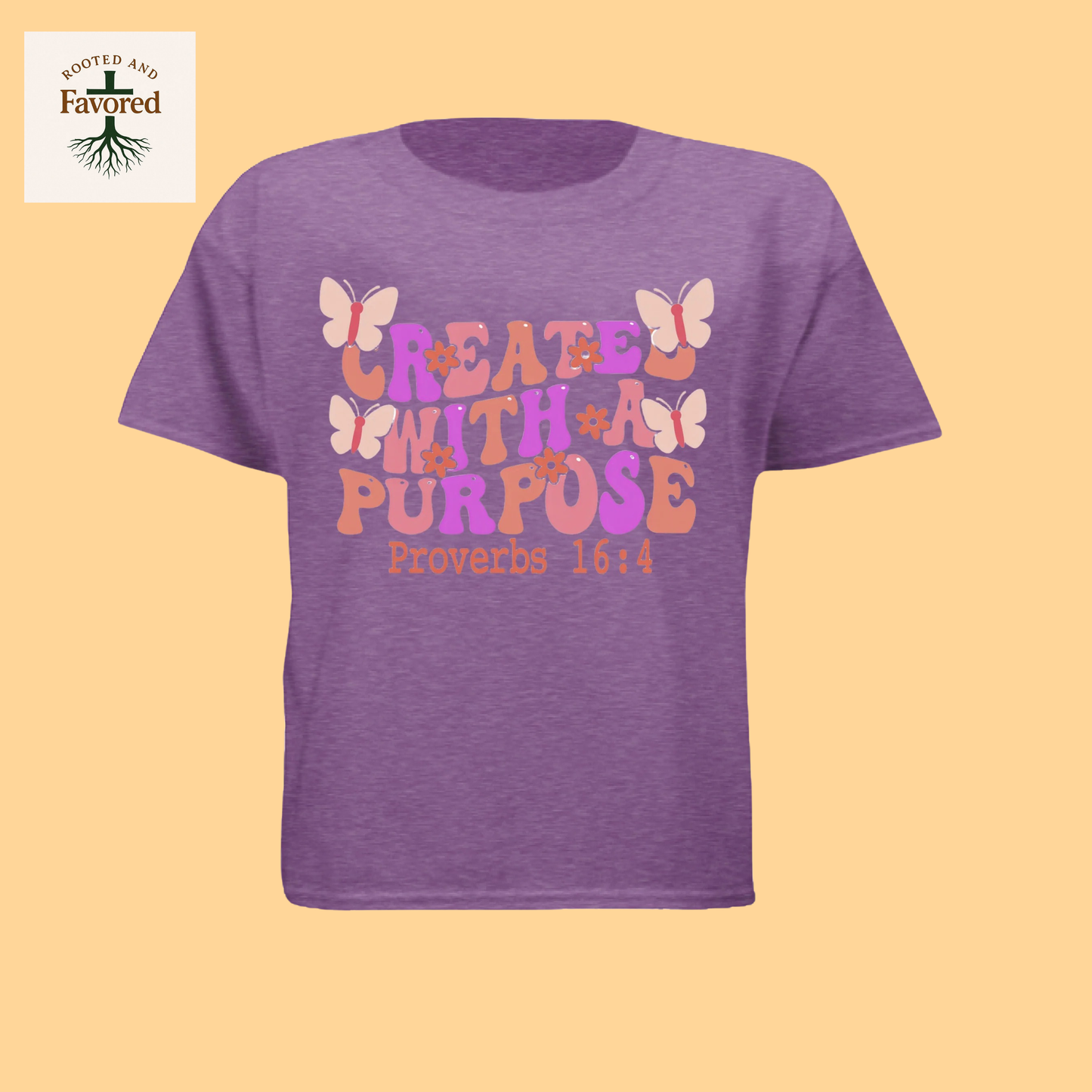 Girls Youth Next Level Princess T-Shirt "Created With A Purpose"