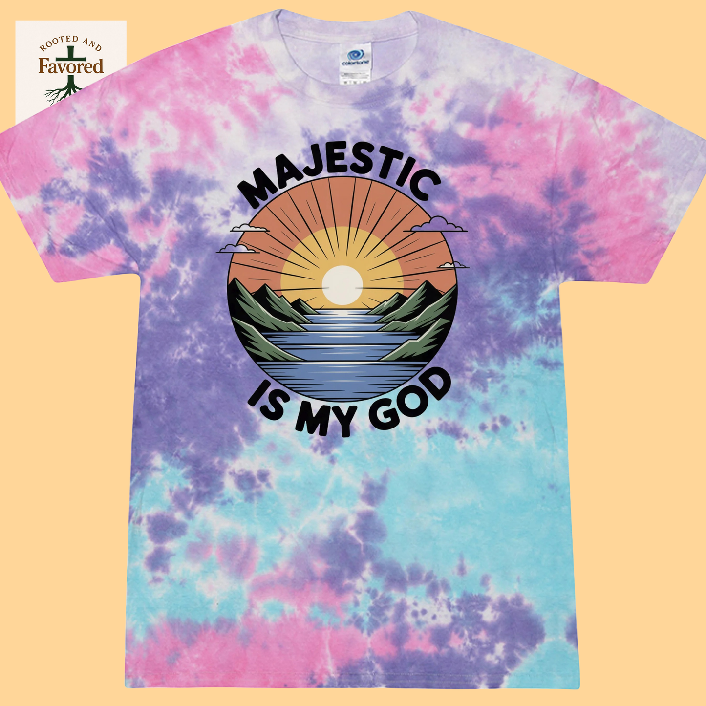 Girls Tie-Dye Cotton T-Shirt "Majestic is my God"