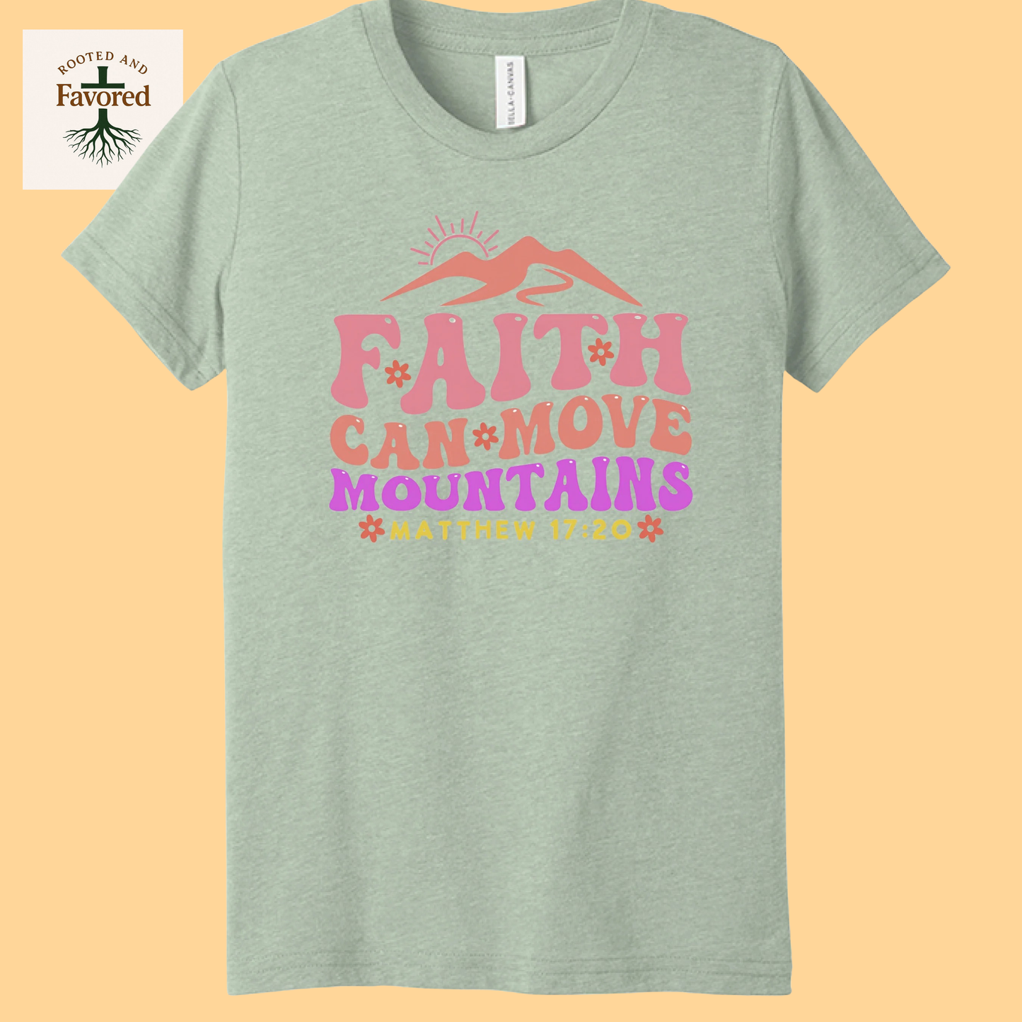 Girls Bella + Canvas Youth Triblend T-Shirts "Faith Can Move Mountains"