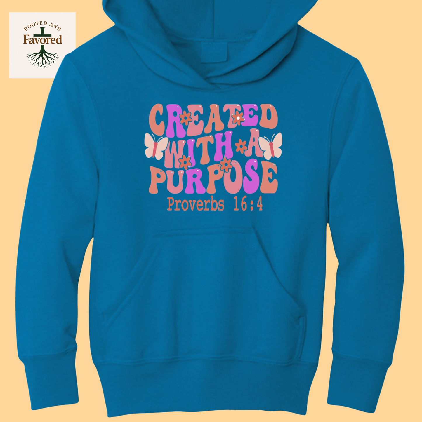 Girls Ports & Company Fleece Pullover Hoodie "Created With A Purpose"