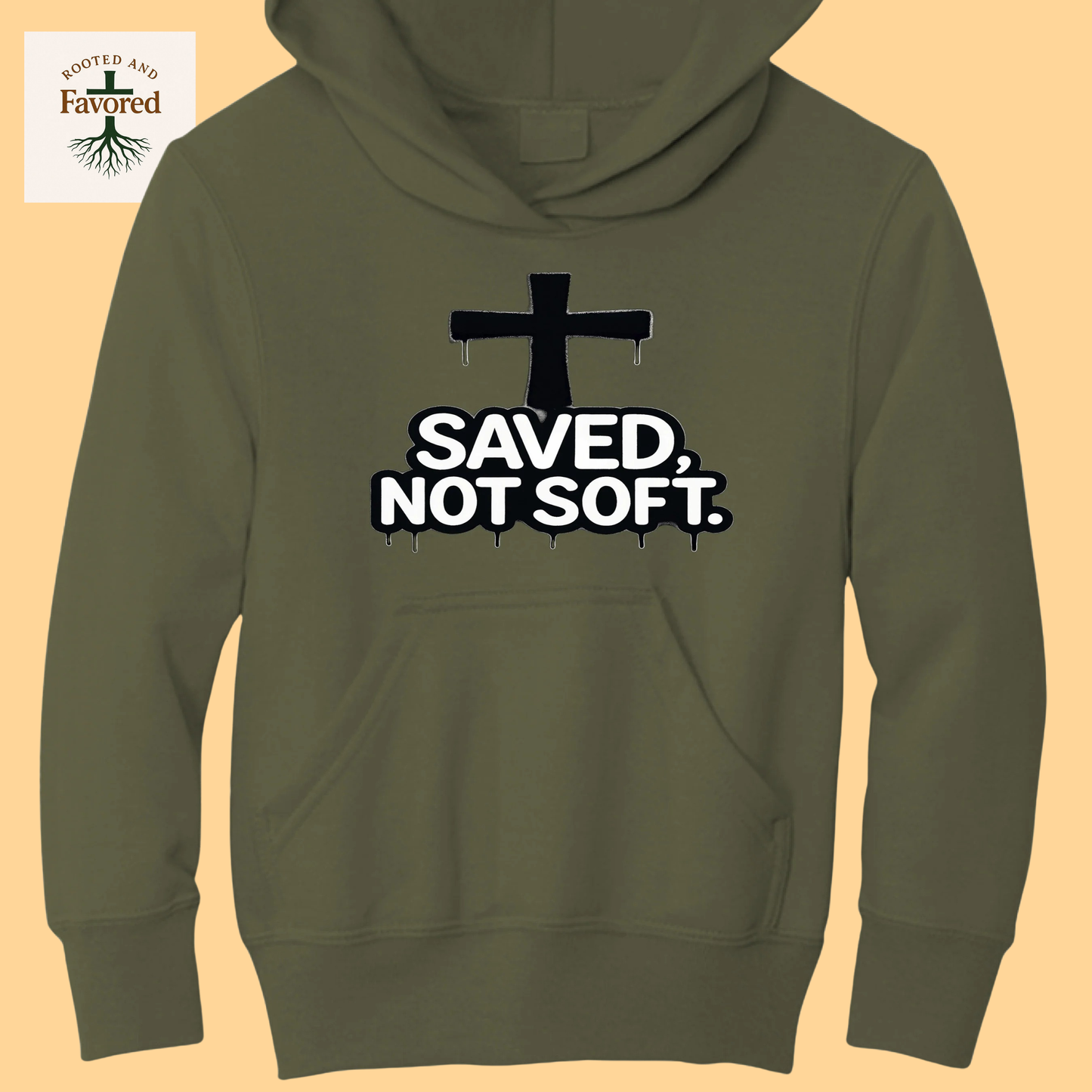 Boys Port & Company Youth Fleece Hoodie "Saved Not Soft"