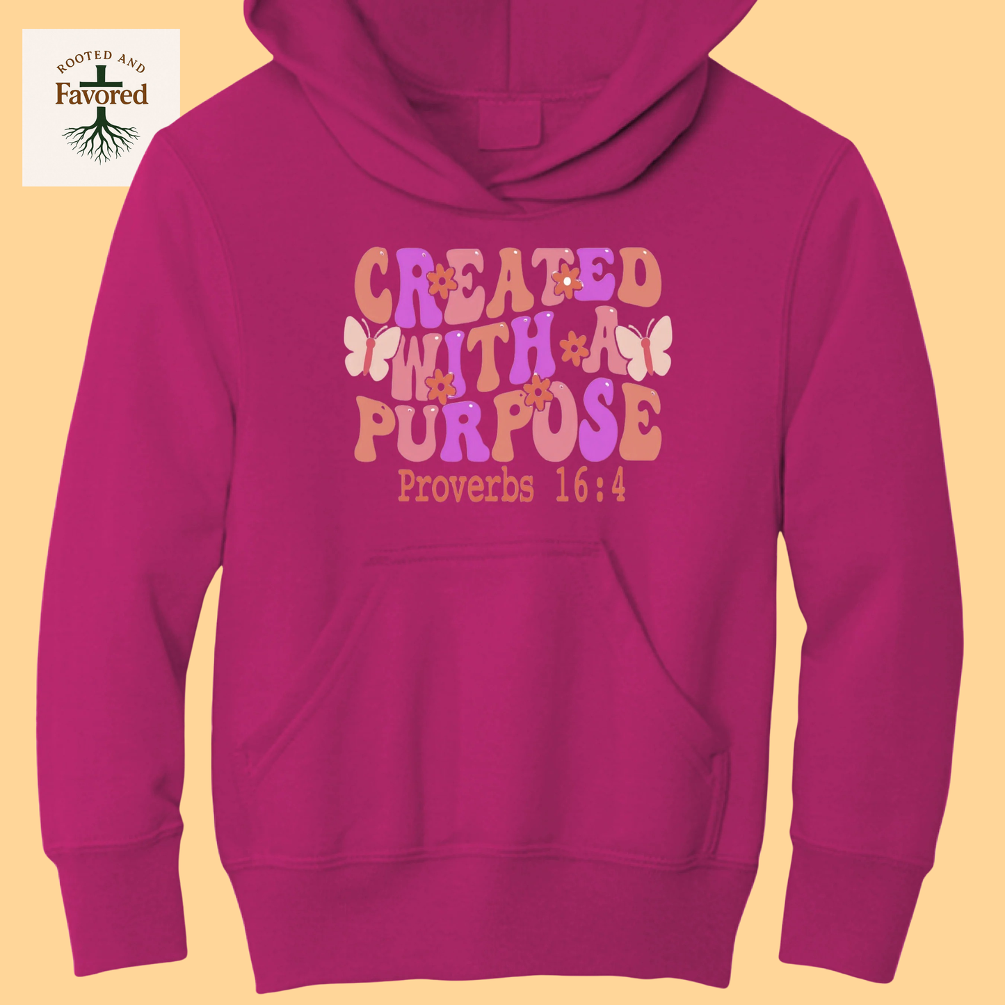Girls Ports & Company Fleece Pullover Hoodie "Created With A Purpose"