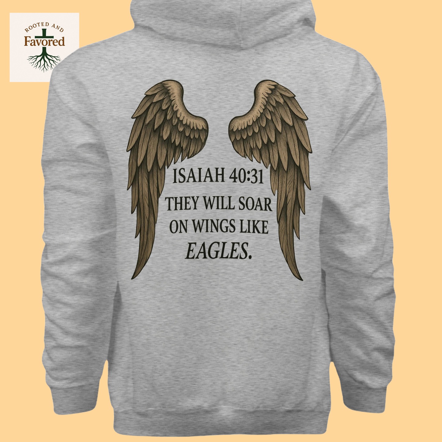 Men's Hanes Ultimate Cotton Pullover Hoodie "They Will Soar On Wings Like Eagles"