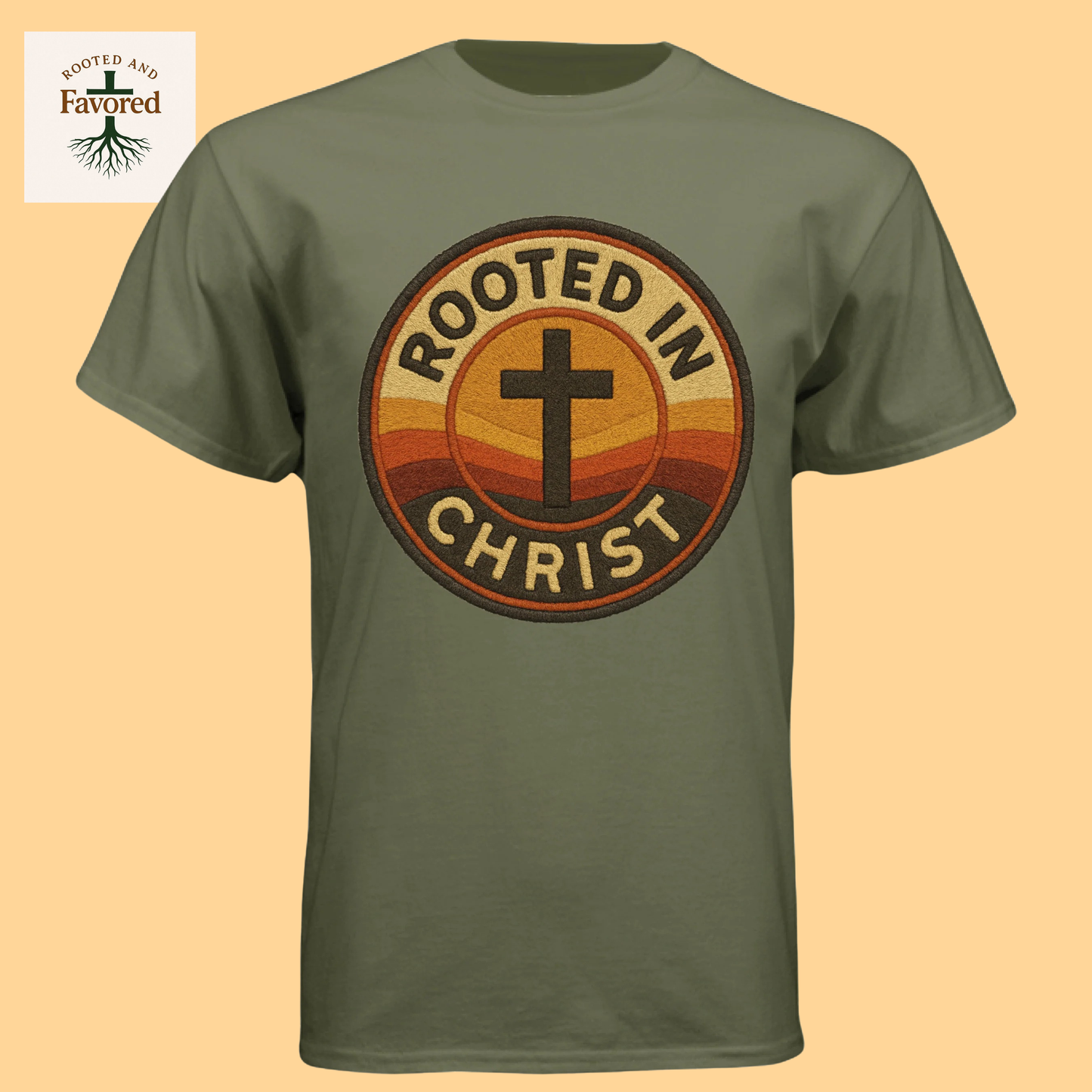 Mens Next Level Apparel T-shirt "Rooted In Christ"