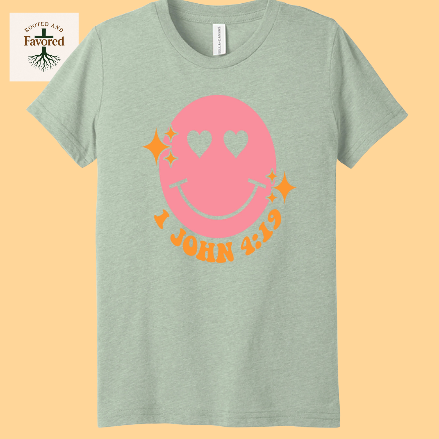 Girls Bella + Canvas Triblend Short-Sleeve T-Shirt " 1 John 4:19"