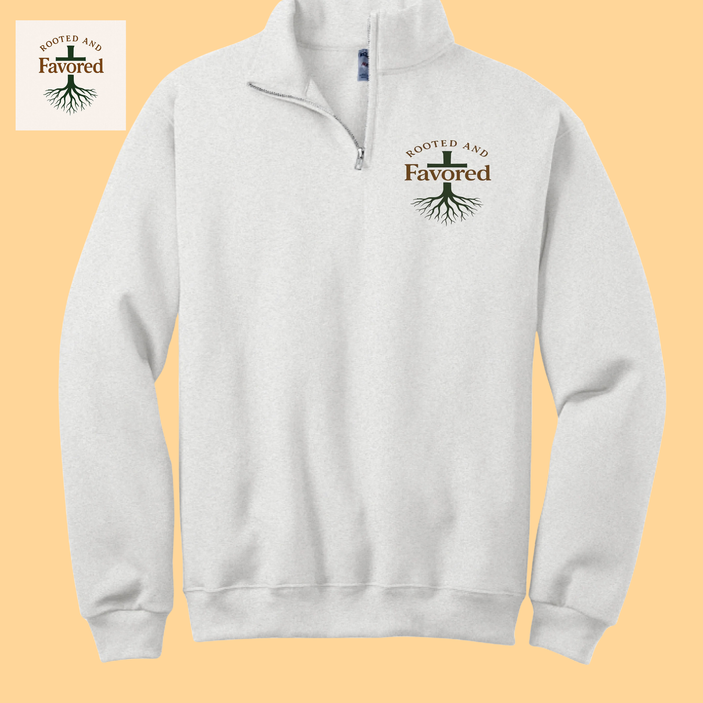 Men's Jerzee Quarter Zip "Rooted and Favored"