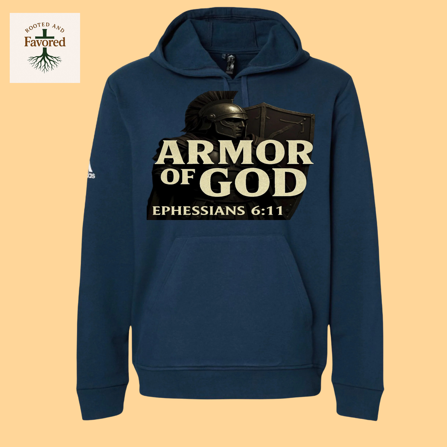 Men Adidas Fleece Hoodie "Armor of God"