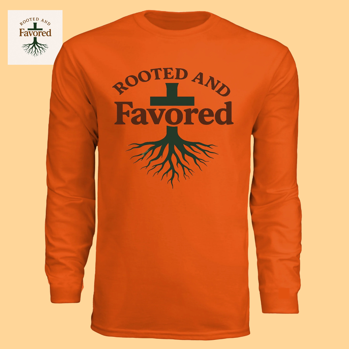 Men's Long-Sleeve Cooling Performance Tee "Rooted And Favored"