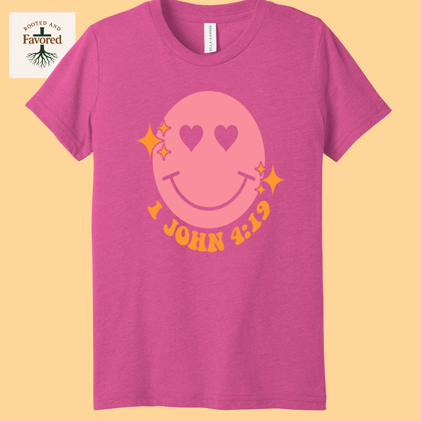 Girls Bella + Canvas Triblend Short-Sleeve T-Shirt " 1 John 4:19"