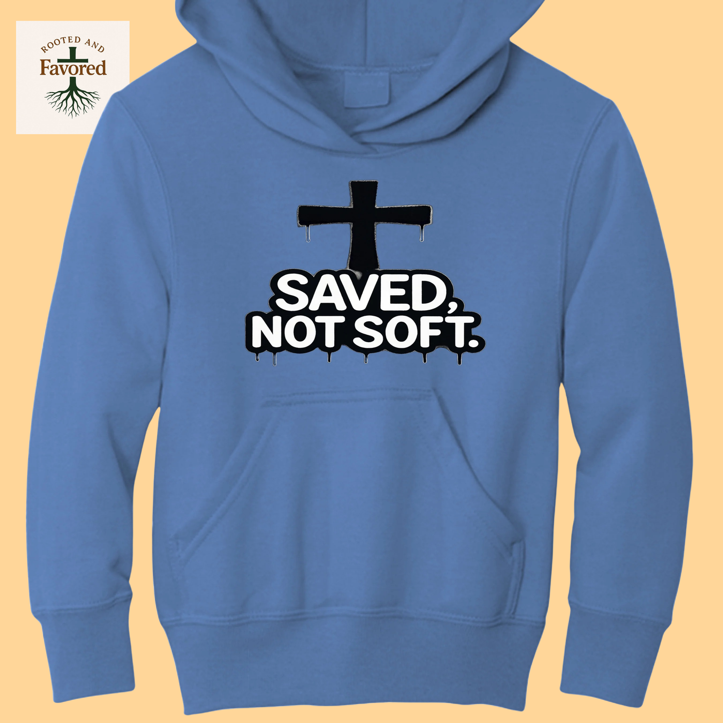 Boys Port & Company Youth Fleece Hoodie "Saved Not Soft"