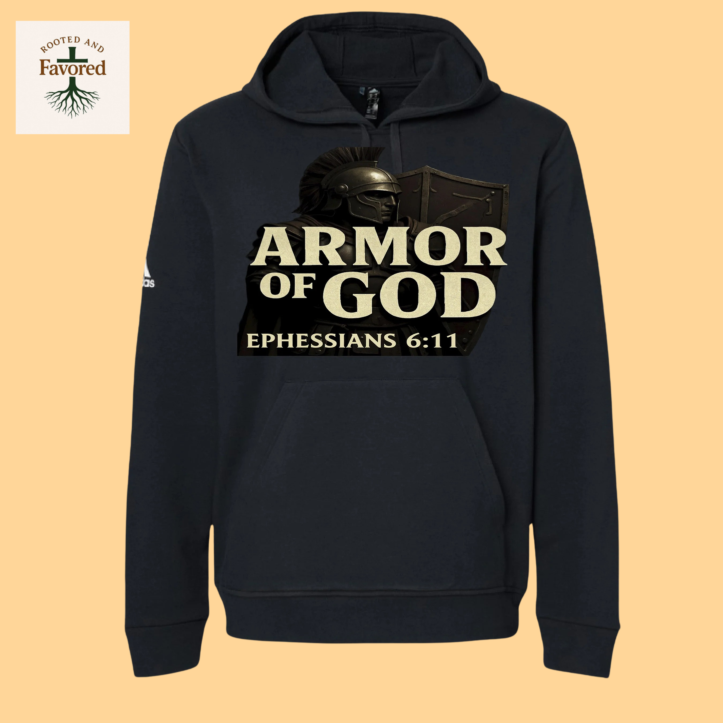 Men Adidas Fleece Hoodie "Armor of God"