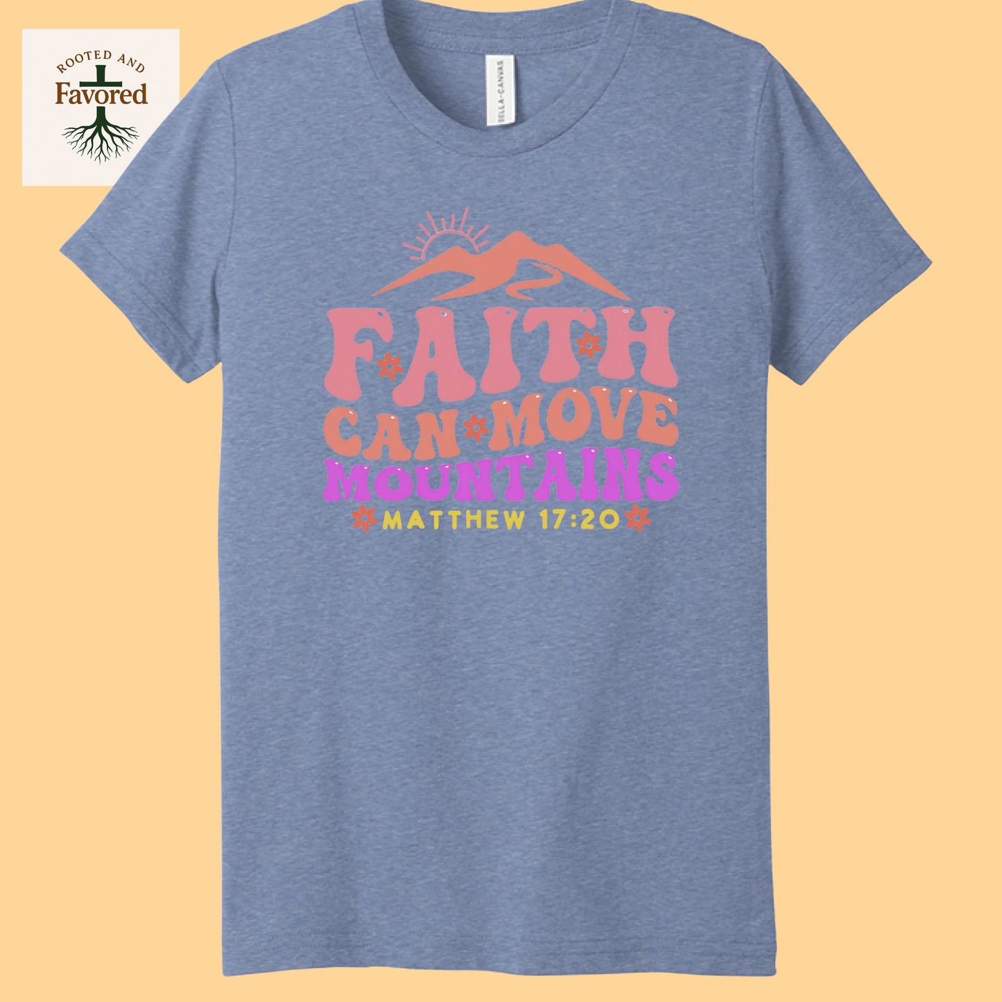 Girls Bella + Canvas Youth Triblend T-Shirts "Faith Can Move Mountains"
