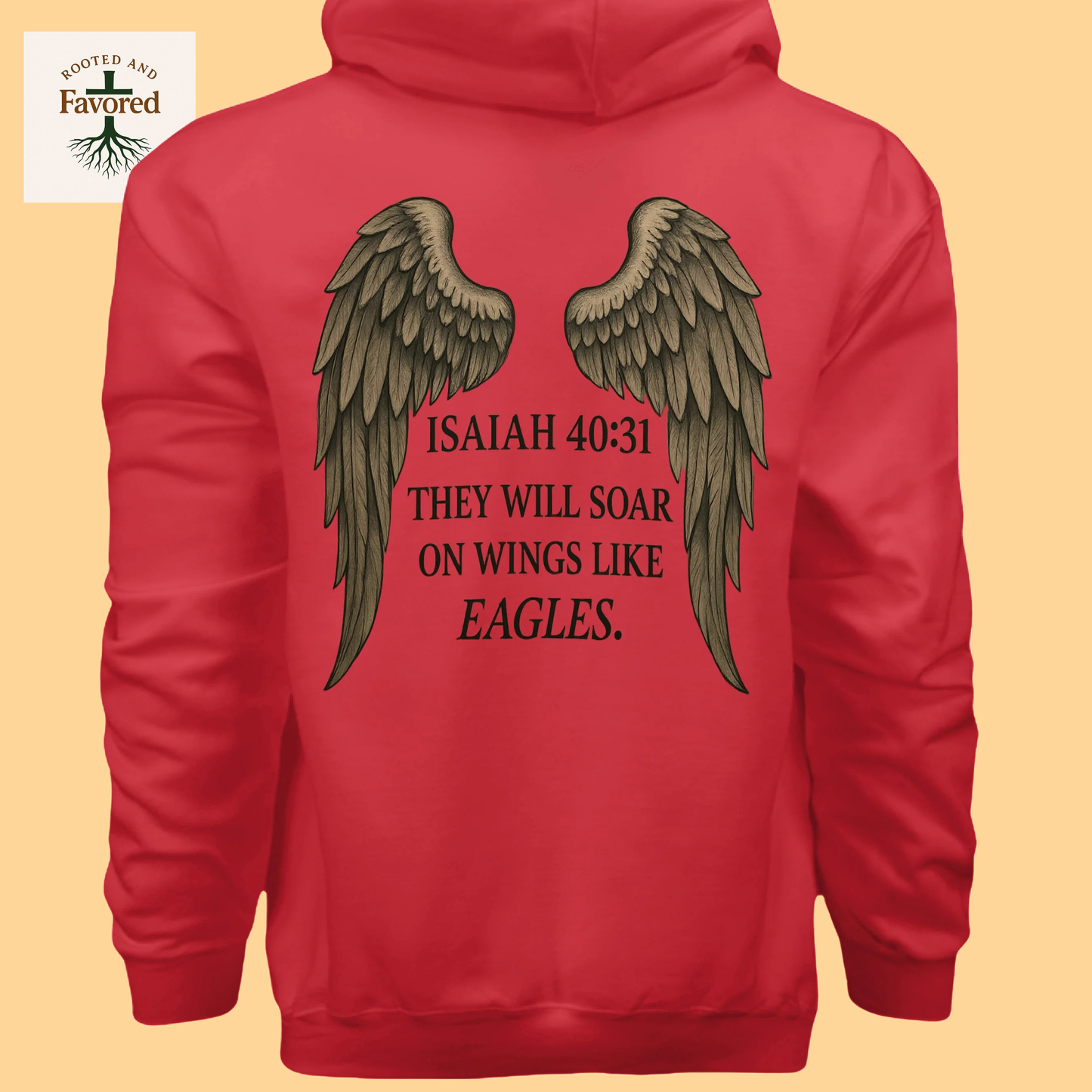Men's Hanes Ultimate Cotton Pullover Hoodie "They Will Soar On Wings Like Eagles"