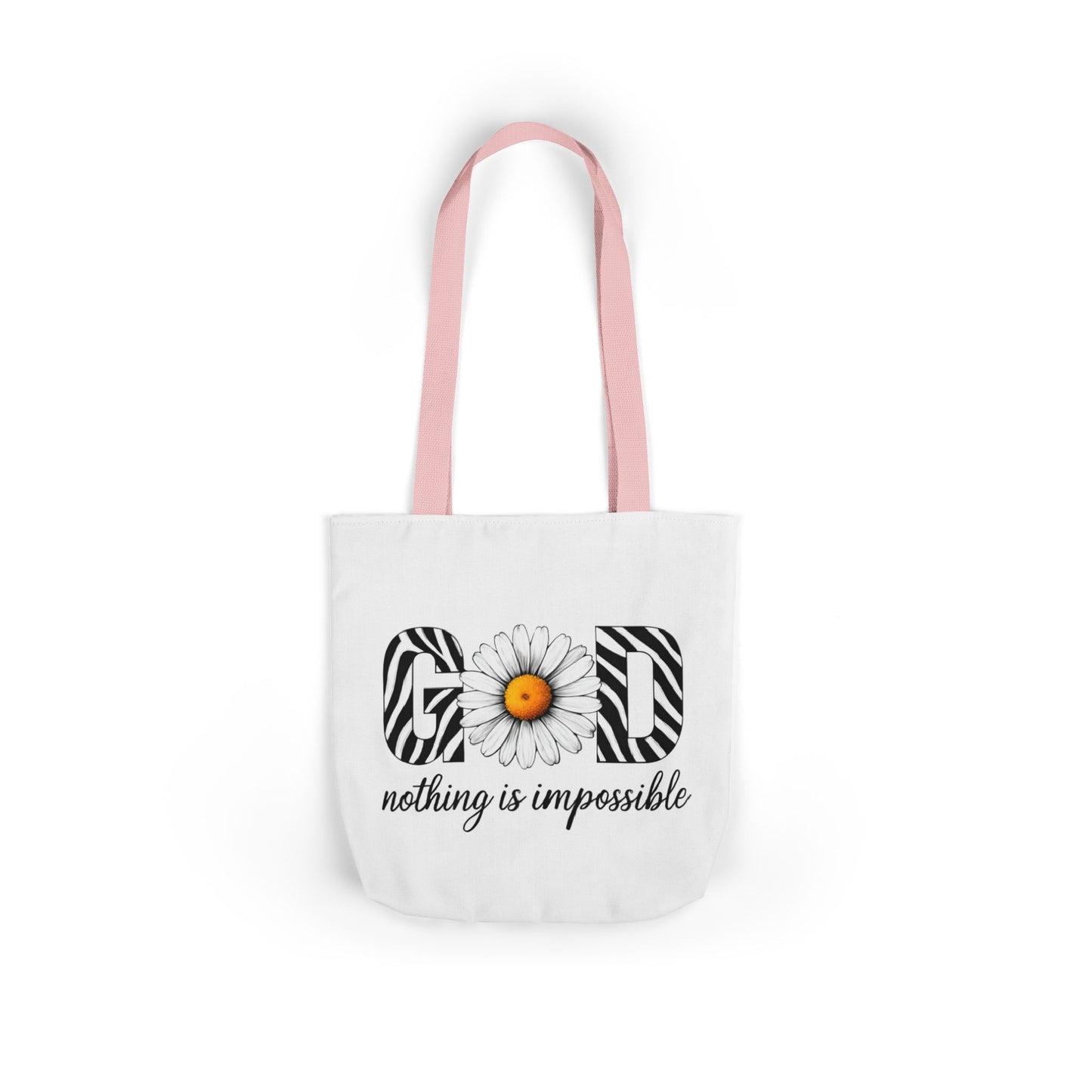 Inspirational Canvas Tote Bag - God Nothing is Impossible, Motivational Gift, Beach Bag, Shopping Tote, Eco-Friendly