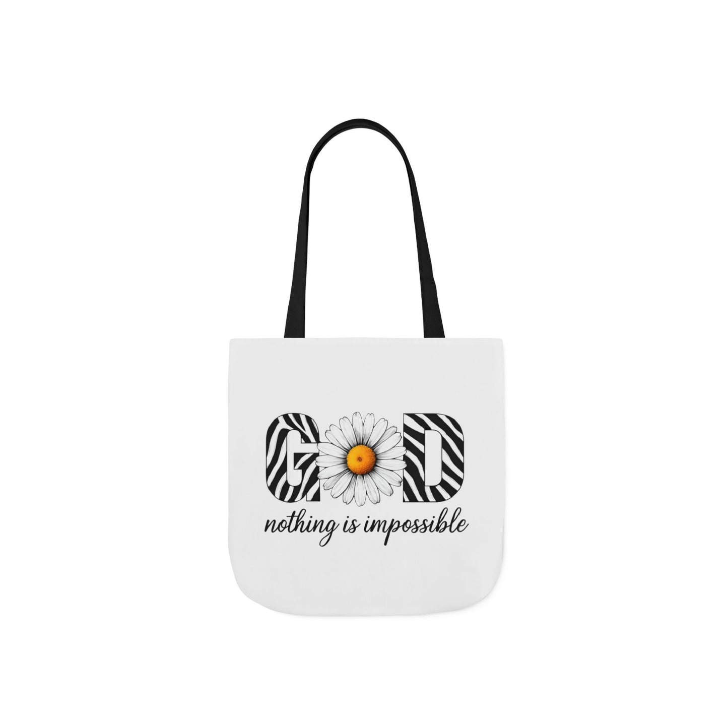 Inspirational Canvas Tote Bag - God Nothing is Impossible, Motivational Gift, Beach Bag, Shopping Tote, Eco-Friendly