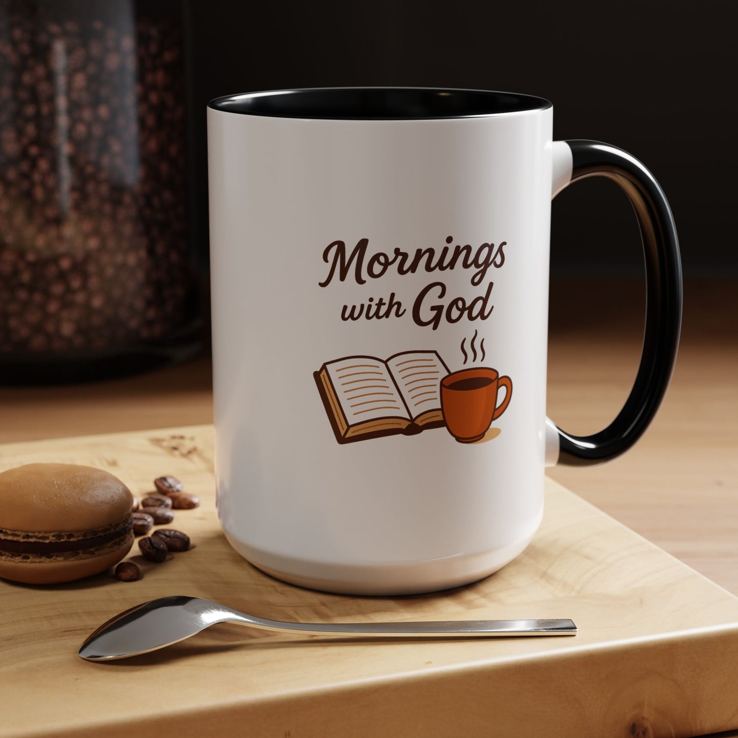 Inspirational Coffee Mug, Mornings with God, Faith-Based Gift, Daily Motivation, Spiritual Tea Cup, Coffee Lover's Present, Christian Gift