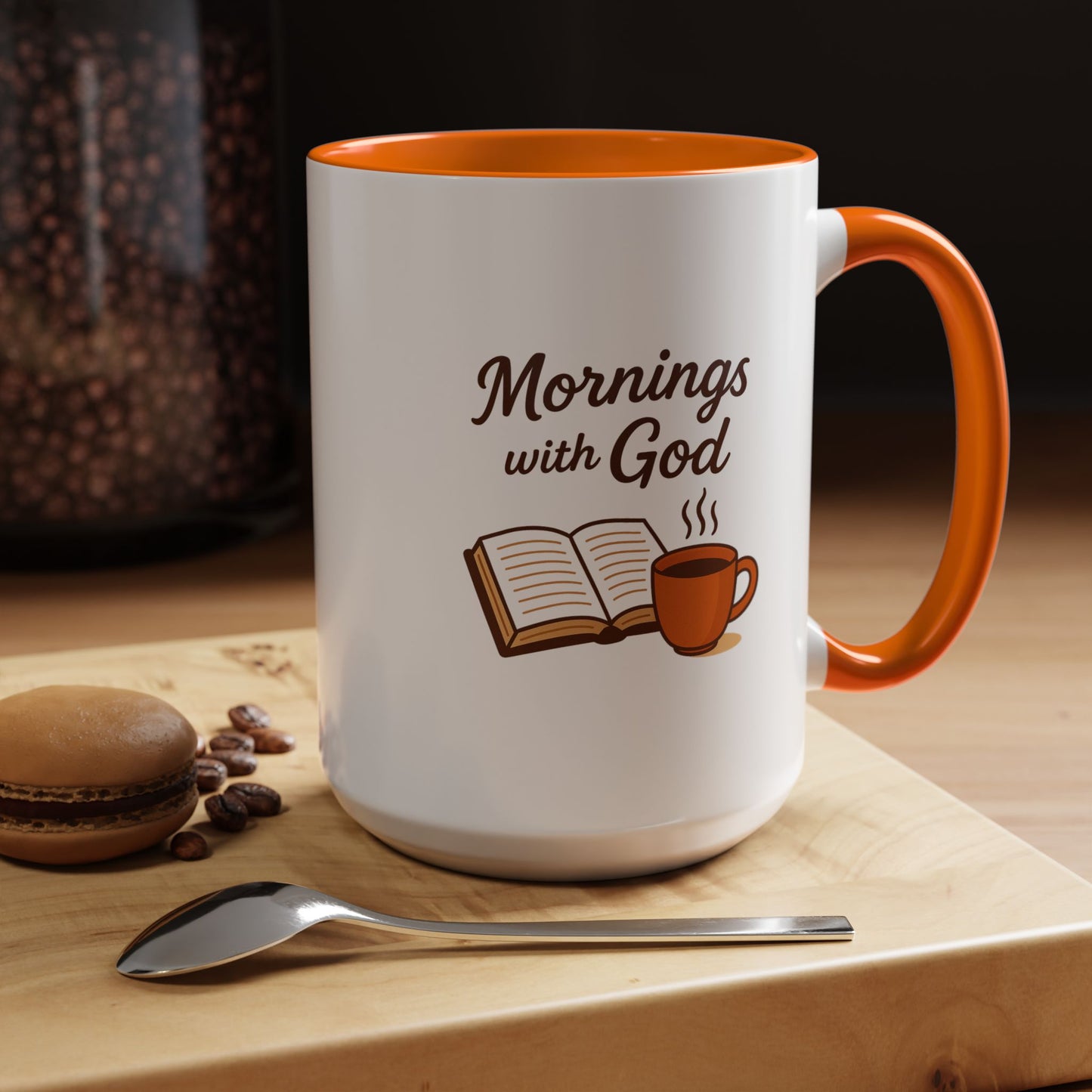 Inspirational Coffee Mug, Mornings with God, Faith-Based Gift, Daily Motivation, Spiritual Tea Cup, Coffee Lover's Present, Christian Gift