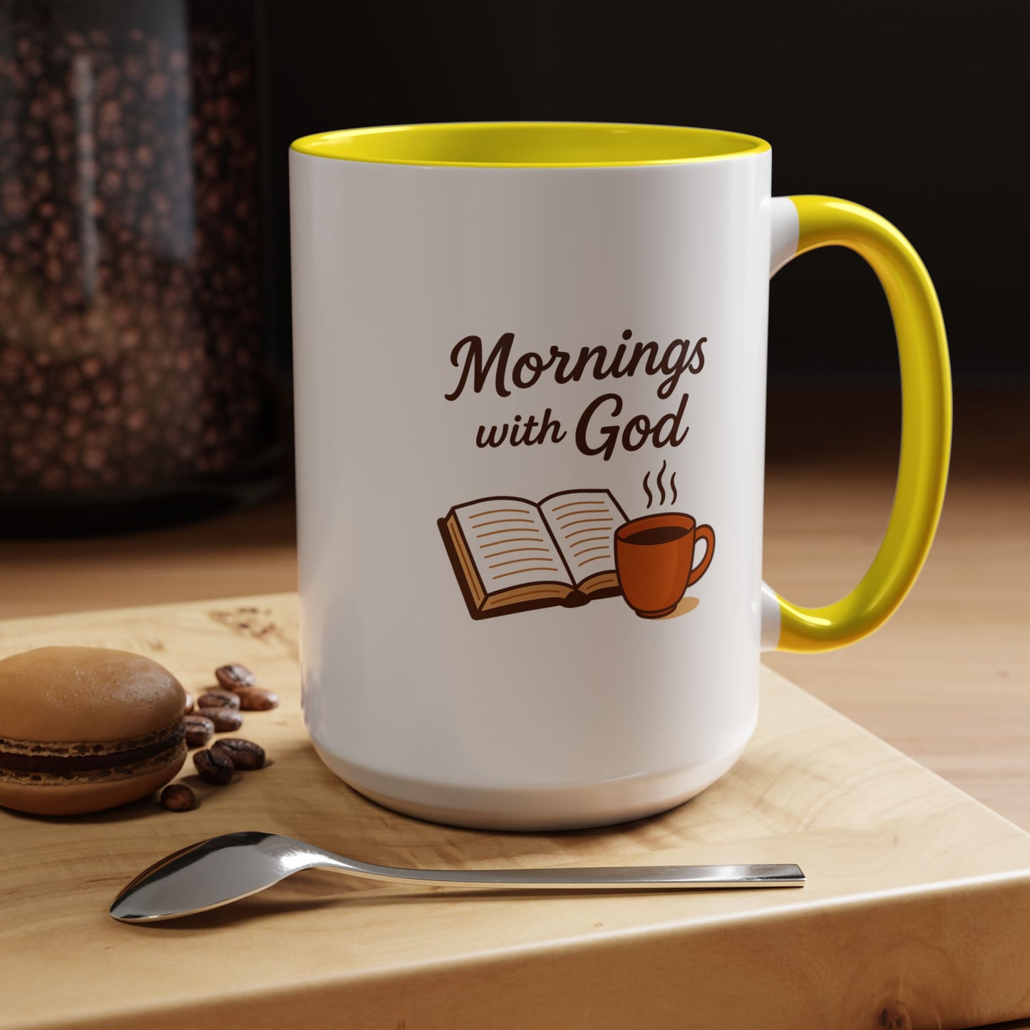 Inspirational Coffee Mug, Mornings with God, Faith-Based Gift, Daily Motivation, Spiritual Tea Cup, Coffee Lover's Present, Christian Gift