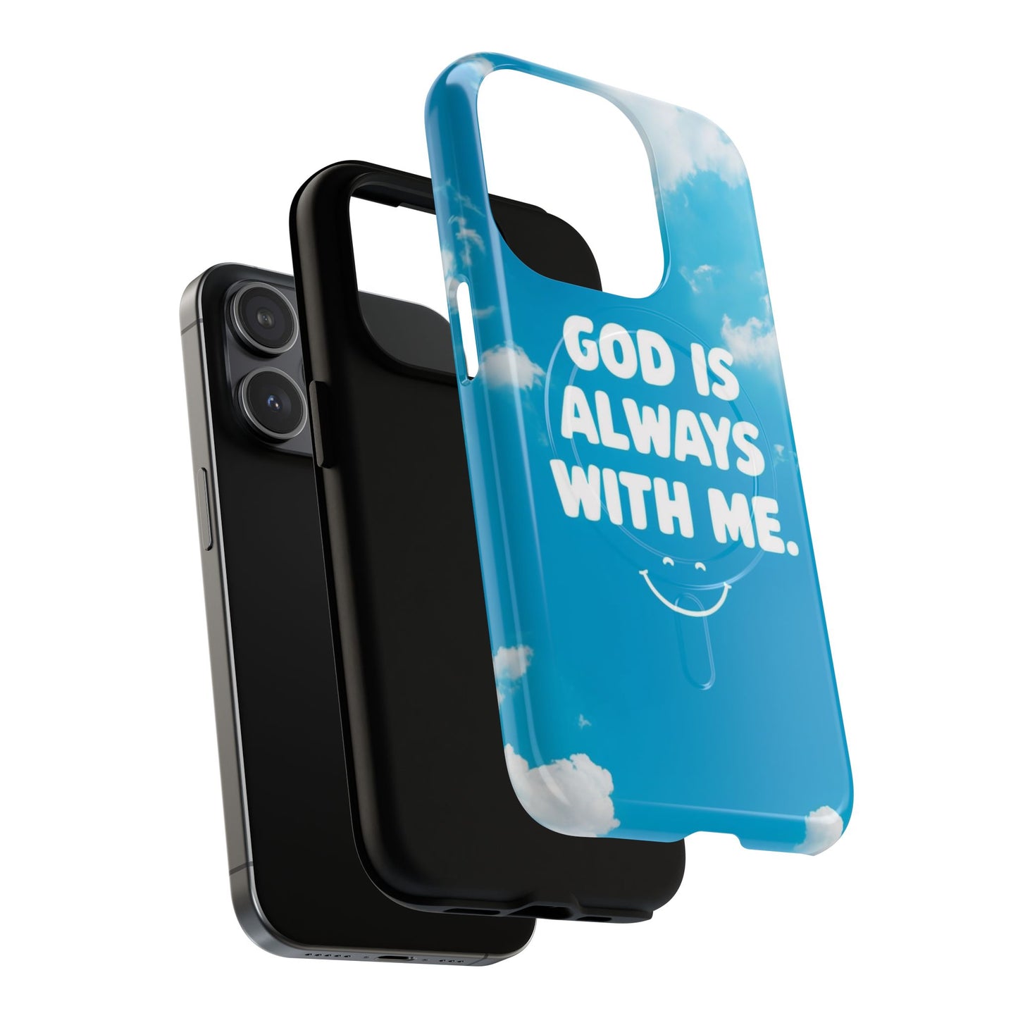 Inspirational Phone Case, God Is Always With Me, Tough Magnetic Cases, Birthday Gift, Spiritual Decor, Everyday Essentials