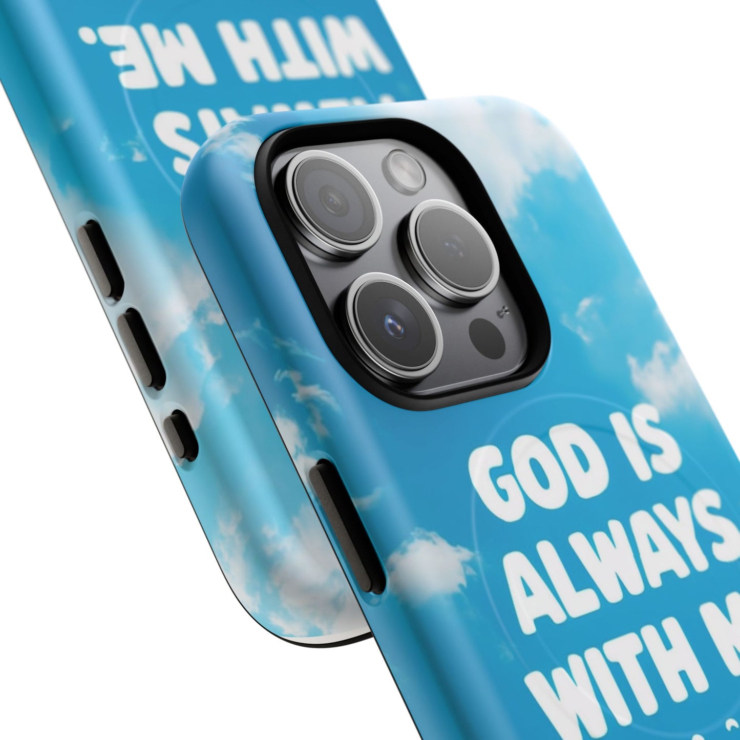 Inspirational Phone Case, God Is Always With Me, Tough Magnetic Cases, Birthday Gift, Spiritual Decor, Everyday Essentials