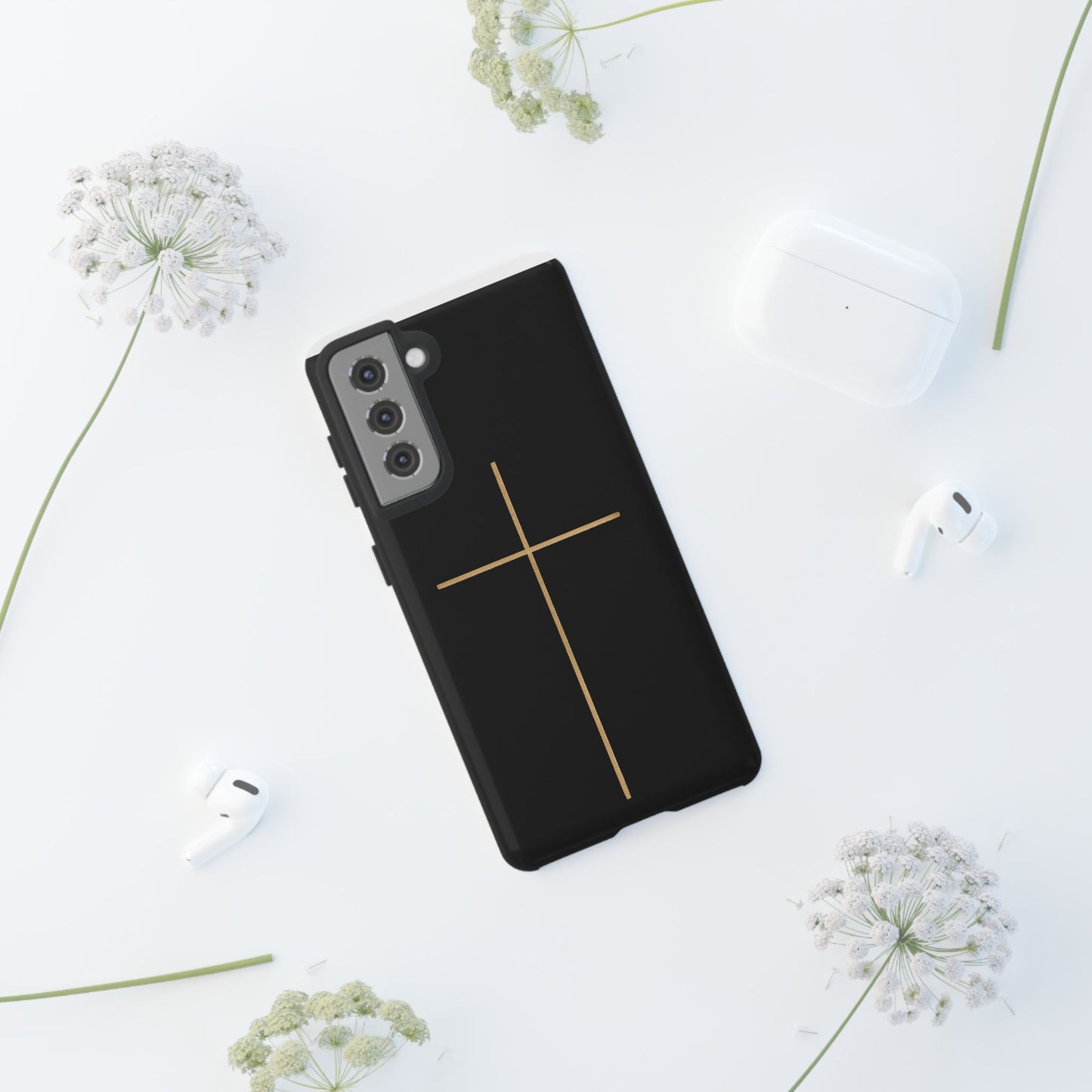 Minimalist Cross Phone Case, Tough iPhone Cover for Faithful Souls, Gift for Christians, Stylish Tech Accessories, Modern Christian Design