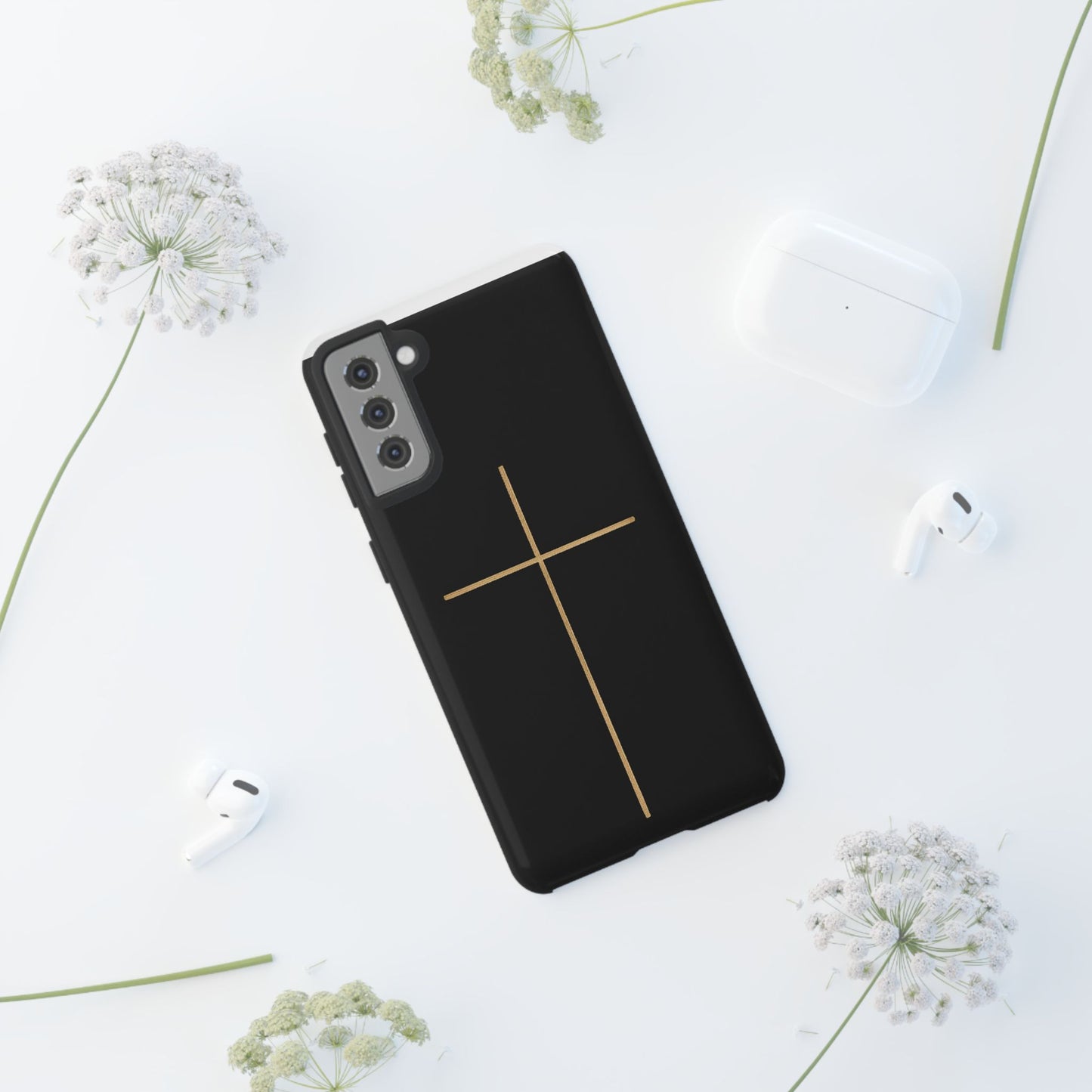 Minimalist Cross Phone Case, Tough iPhone Cover for Faithful Souls, Gift for Christians, Stylish Tech Accessories, Modern Christian Design