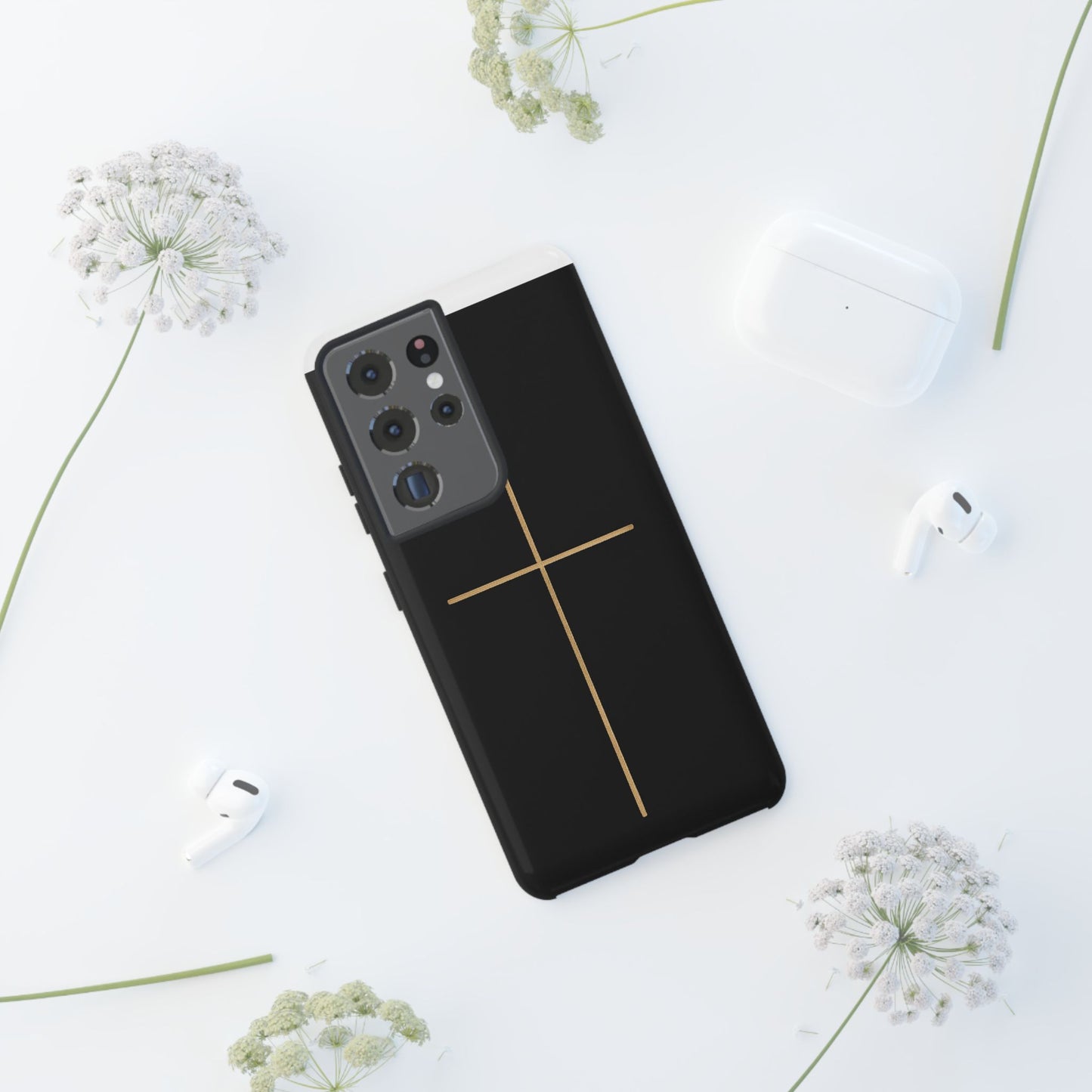 Minimalist Cross Phone Case, Tough iPhone Cover for Faithful Souls, Gift for Christians, Stylish Tech Accessories, Modern Christian Design