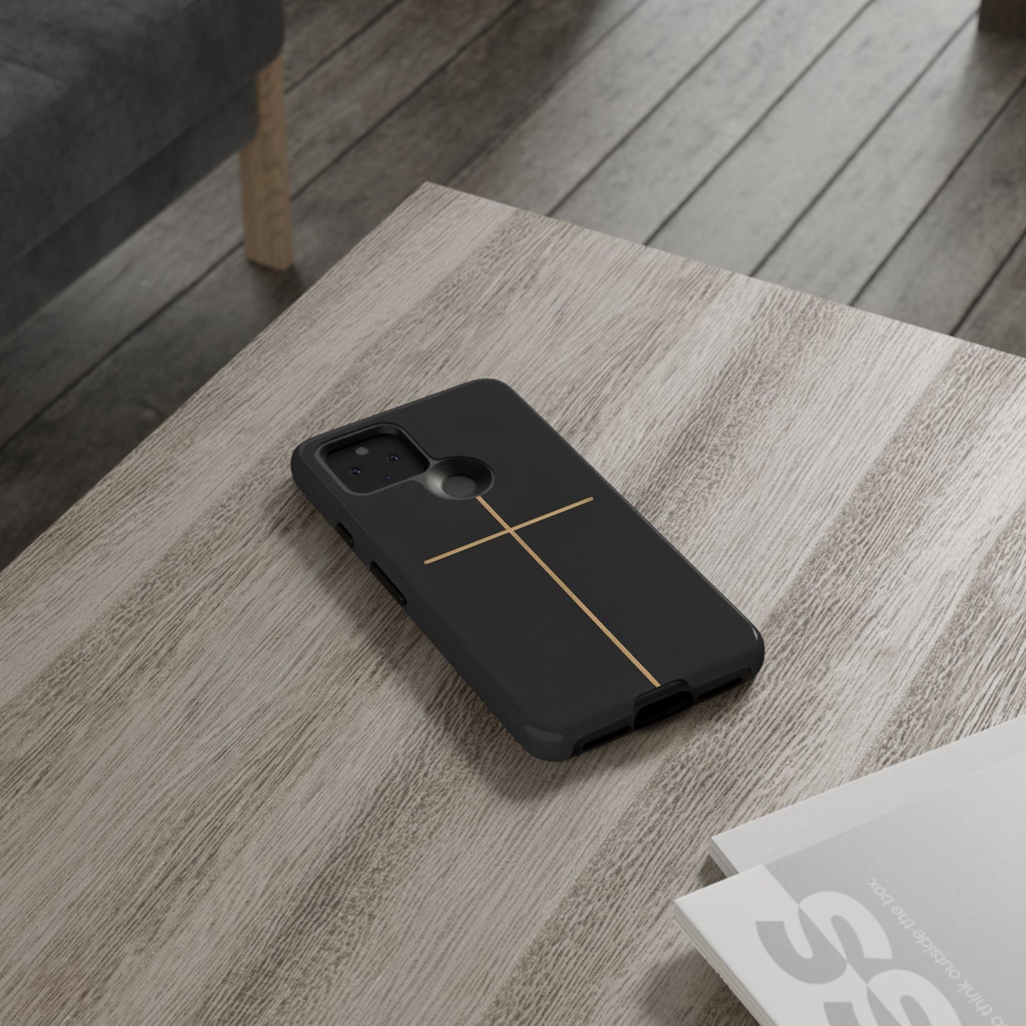 Minimalist Cross Phone Case, Tough iPhone Cover for Faithful Souls, Gift for Christians, Stylish Tech Accessories, Modern Christian Design