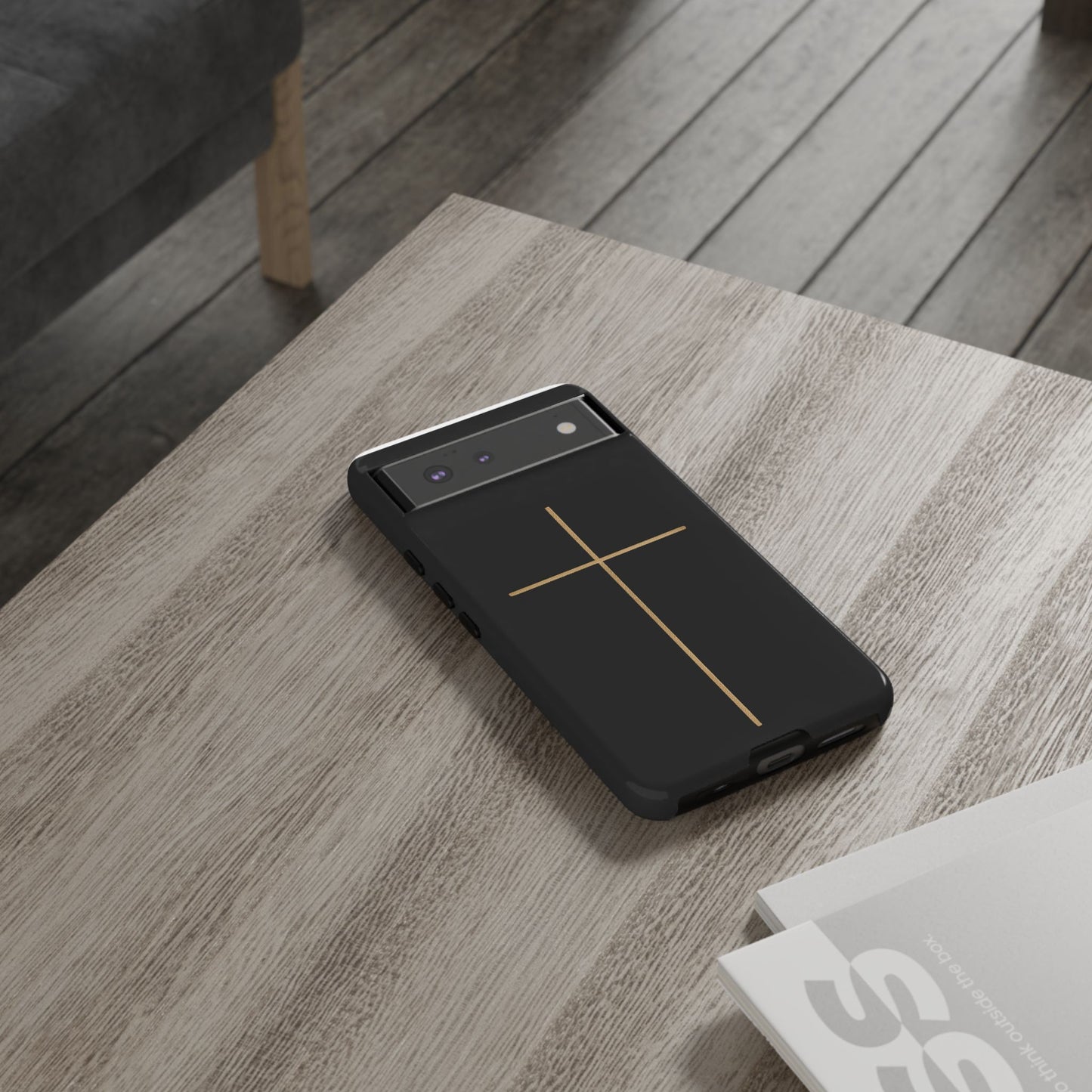 Minimalist Cross Phone Case, Tough iPhone Cover for Faithful Souls, Gift for Christians, Stylish Tech Accessories, Modern Christian Design