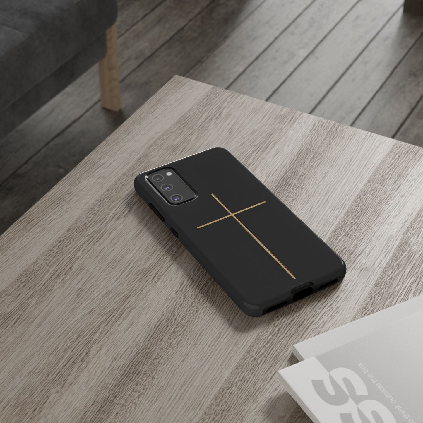 Minimalist Cross Phone Case, Tough iPhone Cover for Faithful Souls, Gift for Christians, Stylish Tech Accessories, Modern Christian Design