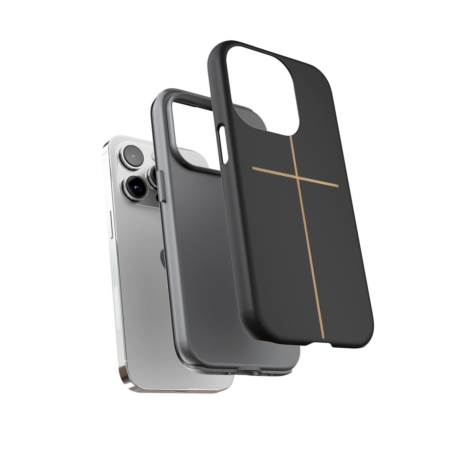 Minimalist Cross Phone Case, Tough iPhone Cover for Faithful Souls, Gift for Christians, Stylish Tech Accessories, Modern Christian Design