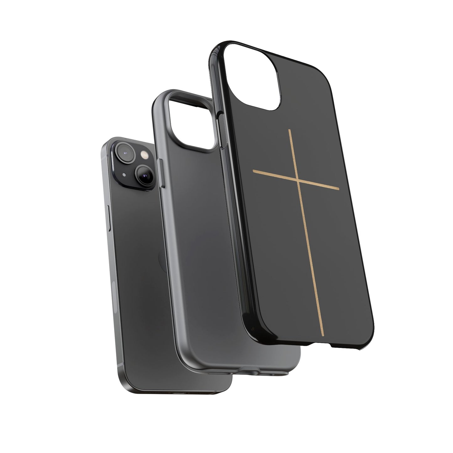 Minimalist Cross Phone Case, Tough iPhone Cover for Faithful Souls, Gift for Christians, Stylish Tech Accessories, Modern Christian Design