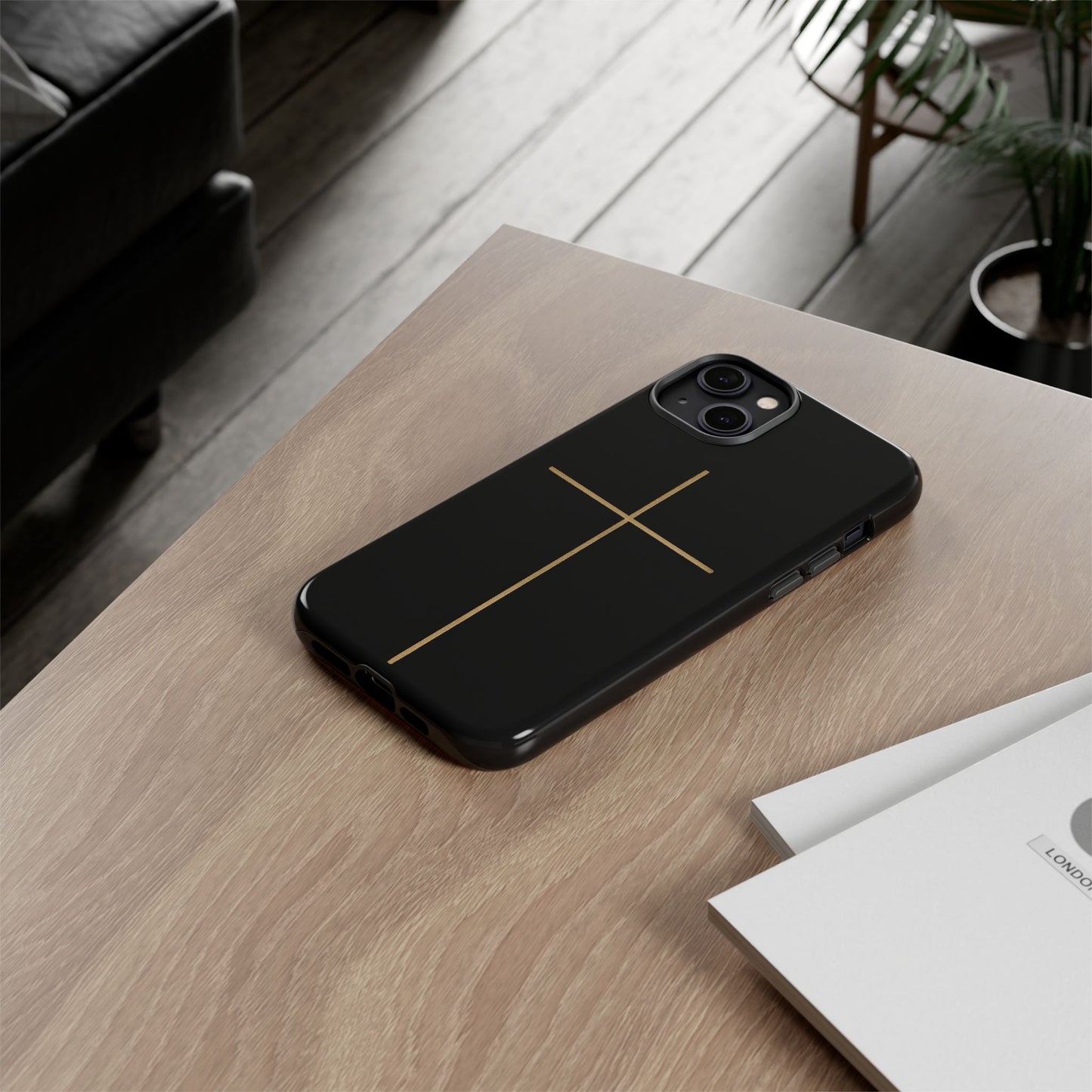 Minimalist Cross Phone Case, Tough iPhone Cover for Faithful Souls, Gift for Christians, Stylish Tech Accessories, Modern Christian Design