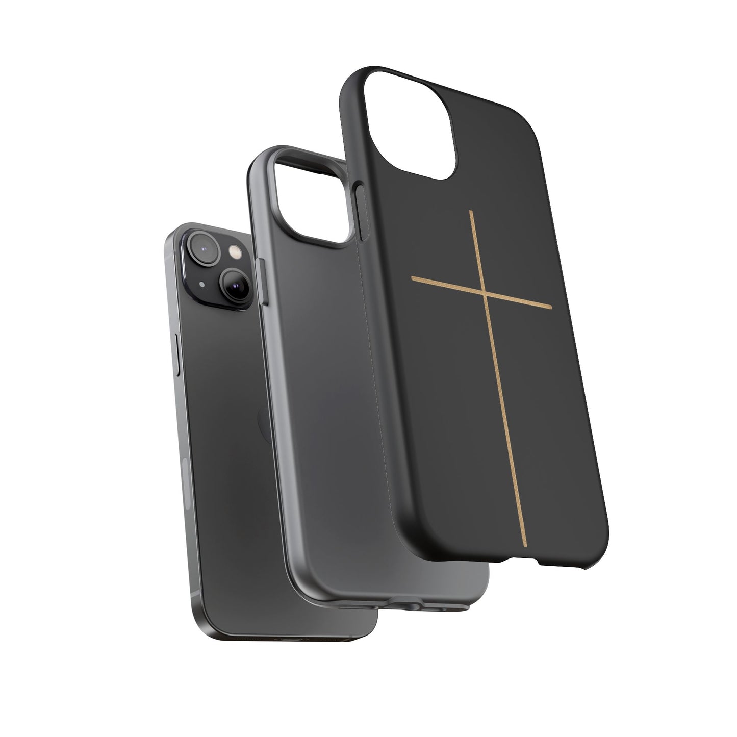 Minimalist Cross Phone Case, Tough iPhone Cover for Faithful Souls, Gift for Christians, Stylish Tech Accessories, Modern Christian Design